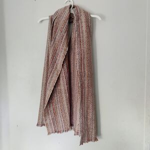 LOF Textured Scarf in Blue and Brown